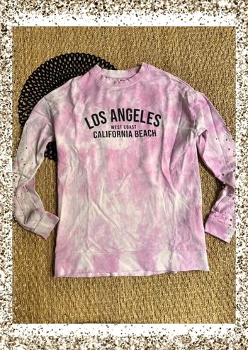 Sweat long rose effet délavé