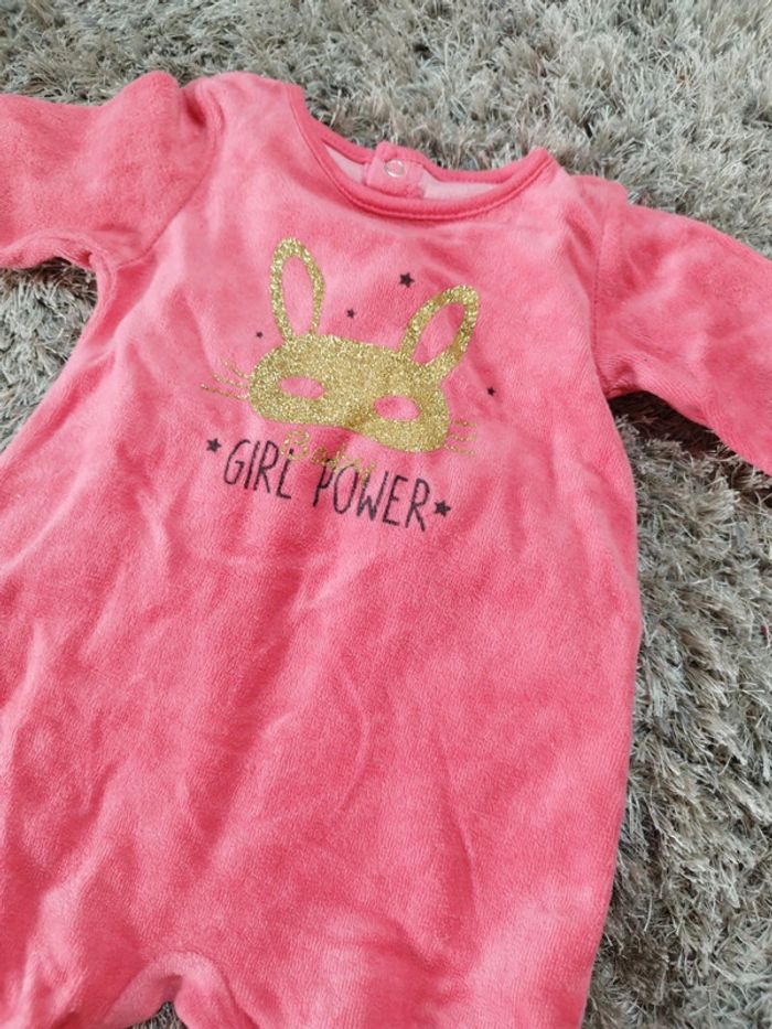 Pyjama une pièce bébé fille taille 6 mois couleur rose - photo numéro 2