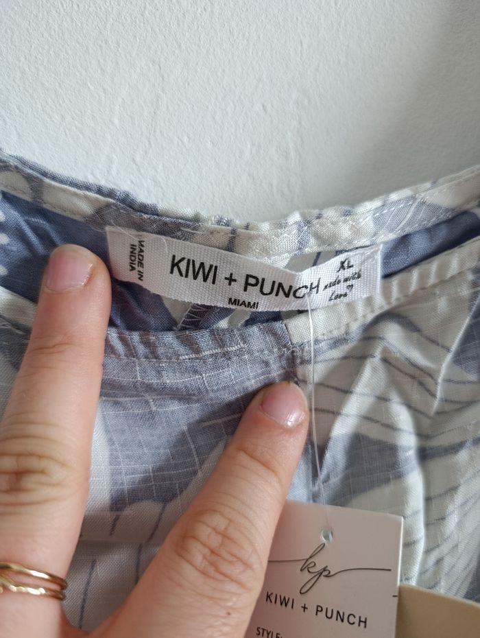 Combishort Salopette short d'été fleurie Kiwi+punch - photo numéro 6