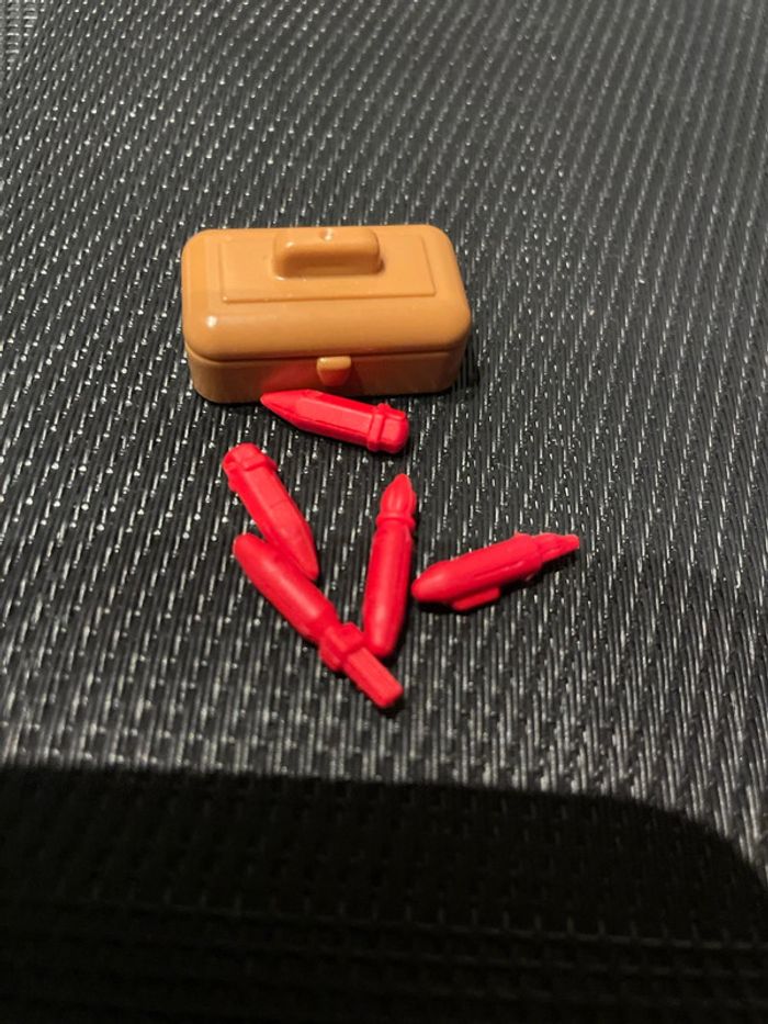 Playmobil petite boîte marron avec pinceaux crayon stylo-plume city life pièces détachées - photo numéro 3