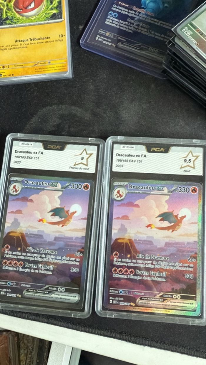 Lot de 2 dracaufeu 199/165 grade pca