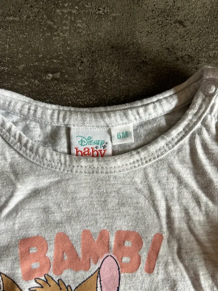 T-shirt manches longues bambi bébé fille, Disney, 6 mois - photo numéro 2