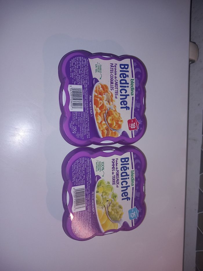 Plat préparé 15 mois et 18 mois