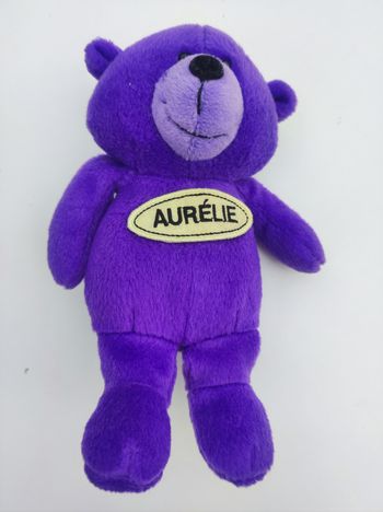 Peluche ours personnalisé "Aurélie" 💜