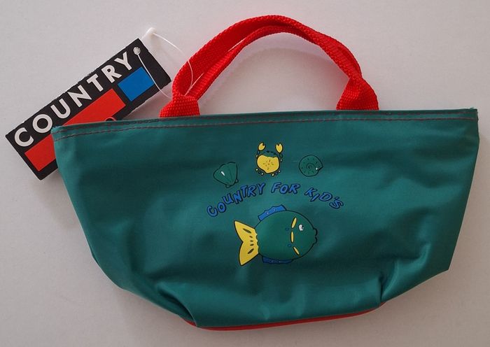 Sacoche imperméable zippée verte et rouge pour enfant