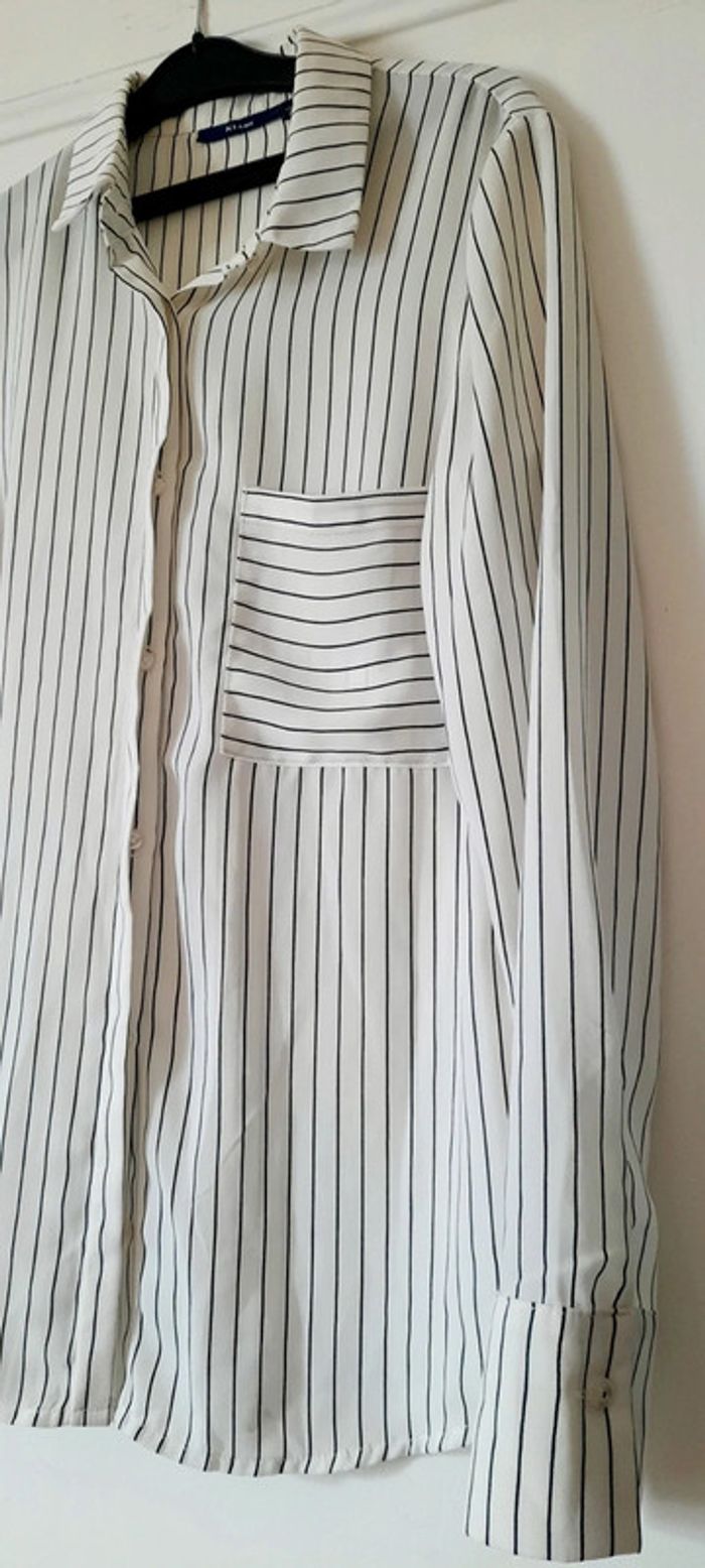 Chemisier blanc à rayures - photo numéro 3