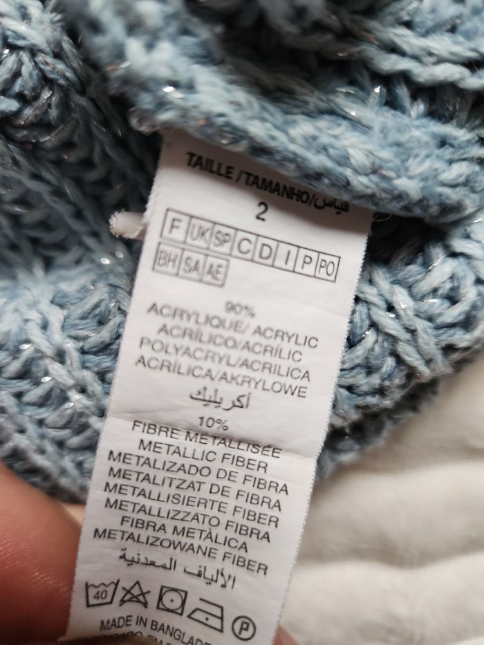 Pull bleu métallisé Women Only – Taille M - photo numéro 5