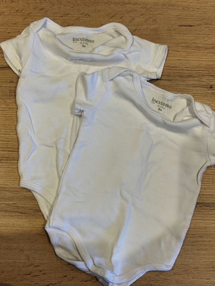 Lot de 2 bodie in extenso 9m manches courtes 72-77cm