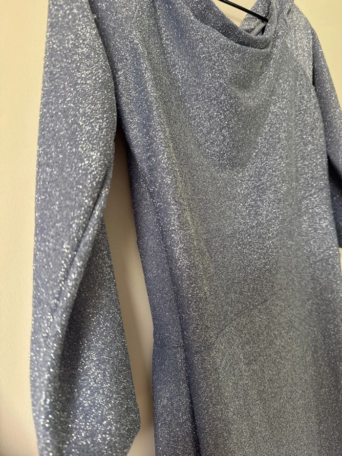 👗Robe - bleu argenté avec des paillettes- très bon état - photo numéro 8