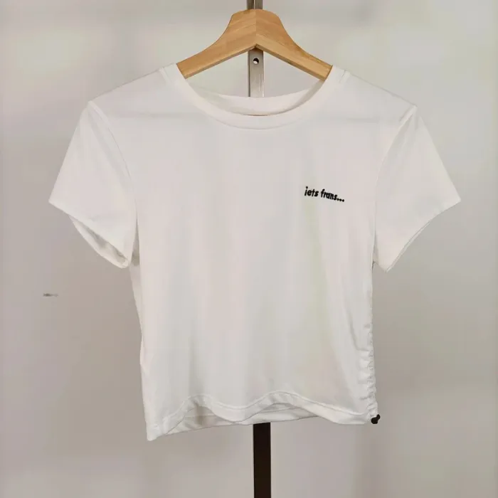 T-shirt blanc côtelé "iets frans" Taille M A706