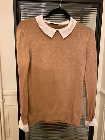 Pull à col beige Zara M