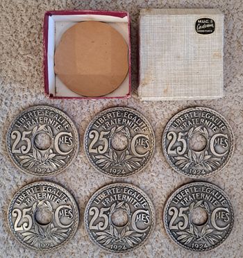 🍽 Lot de 6 dessous de verre en forme d'ancienne pièce de monnaie