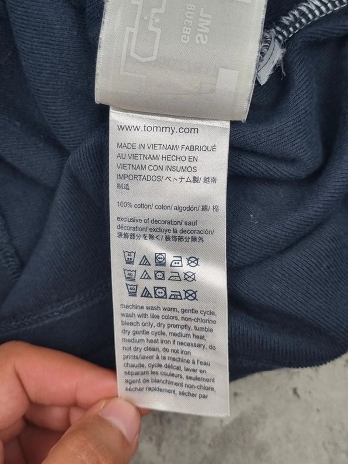 T-shirt Tommy Hilfiger col rond liseré bleu marine – Taille XS Femme (mesures en photos - photo numéro 9