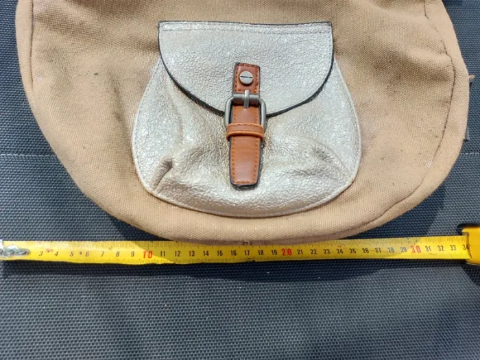 Sac Mandoline en toile, moutarde, légèrement pailleté - photo numéro 8