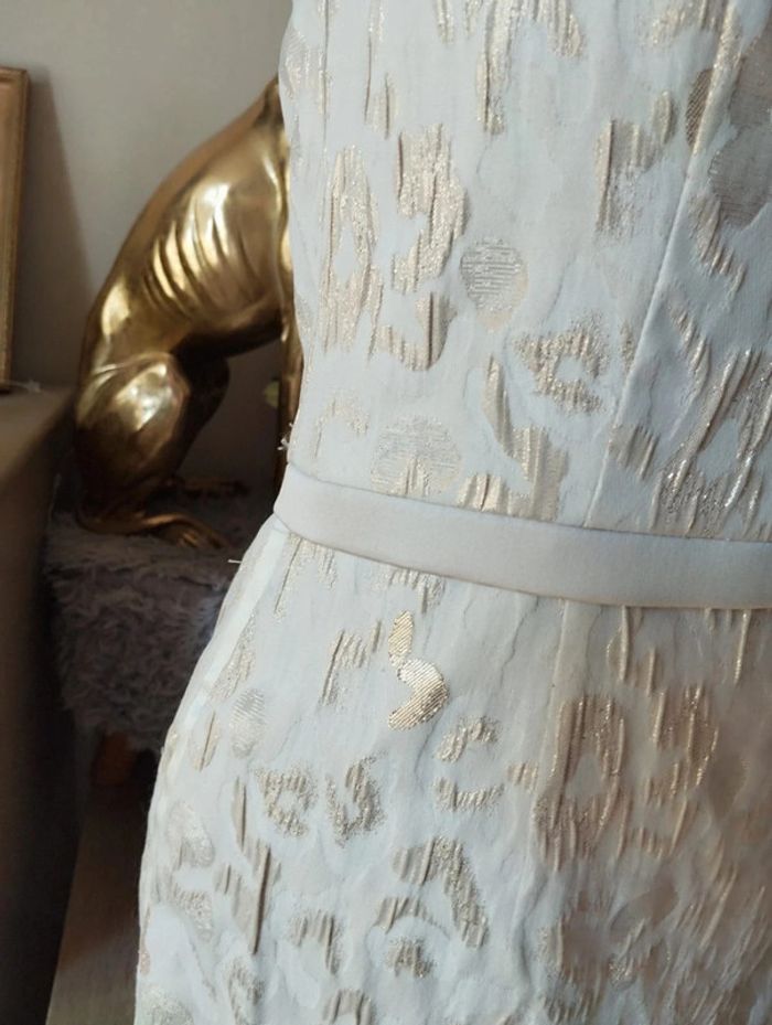 💎Robe Crème & Dorée Motifs Léopard Weise T34/36💕 - photo numéro 4