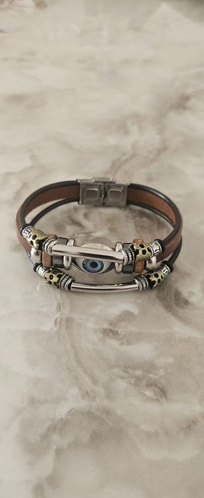 Bracelet en cuir pour homme - photo numéro 2