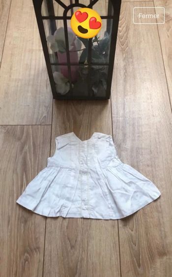 Robe blanche 0/3mois vintage