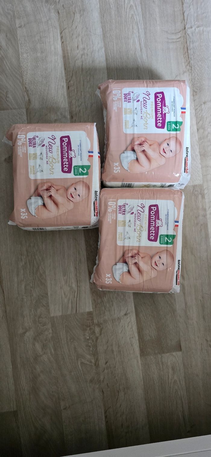 Lot 3 paquets couche pomette taille 2