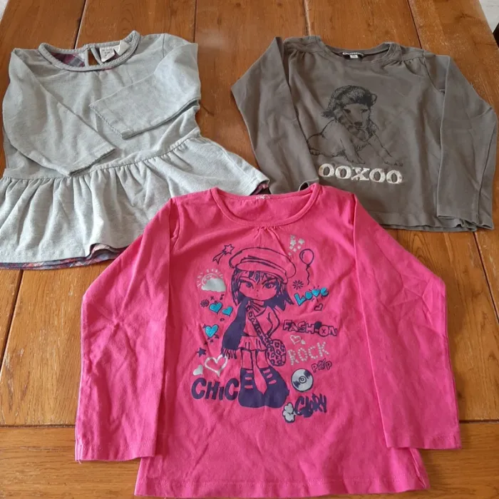 Lot 3 T-shirts Fille H&M et autres 6 ans