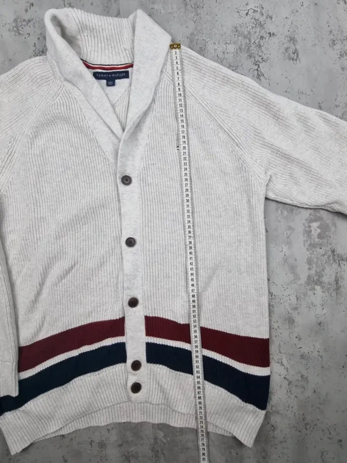 Cardigan Tommy Hilfiger blanc – Taille XL Hommes (mesures en photos) - photo numéro 9