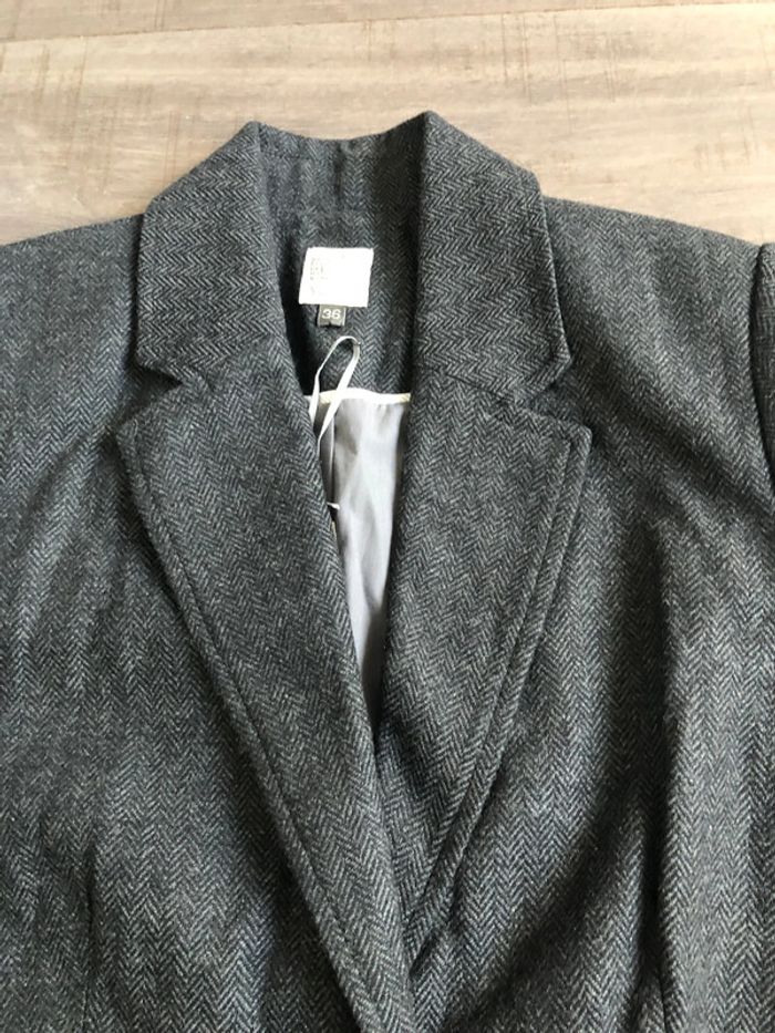 Blazer veste en tweed neuve Somewhere taille 36 grise - photo numéro 3