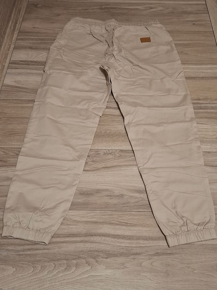 Pantalon cargo homme jogging survêtement décontracté élastique avec poches coupe classique beige - photo numéro 2