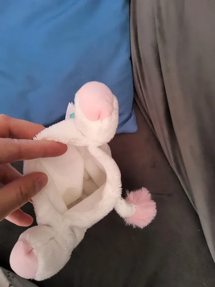Peluche marionnette Licorne TEX Carrefour doudou marionnette blanc et rose - photo numéro 5