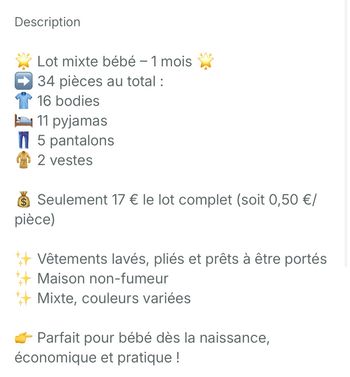 Lot 1 mois