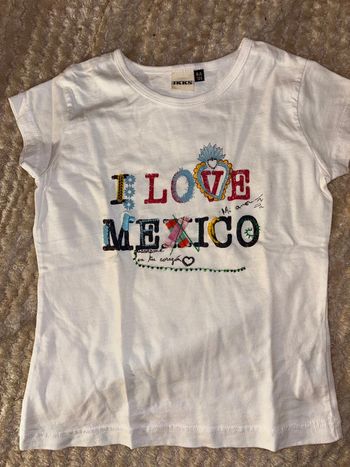 T-shirt IKKS I Love Mexico – blanc brodé