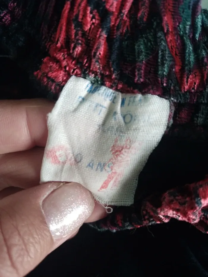 Jupe skirt falda vintage enfant kid girl velours - photo numéro 3