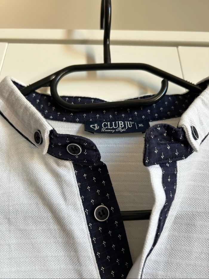 Polo blanc à détails Homme Club Ju Tailles M-L - photo numéro 4