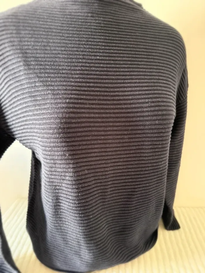Pull côtelé H&M Basic - Bleu Marine (Taille XS) - photo numéro 2