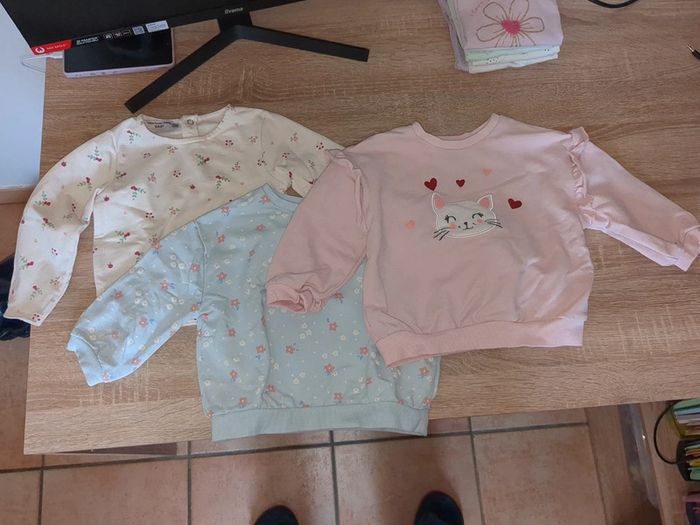 Lot de 3 sweats fille 2 ans 86cm