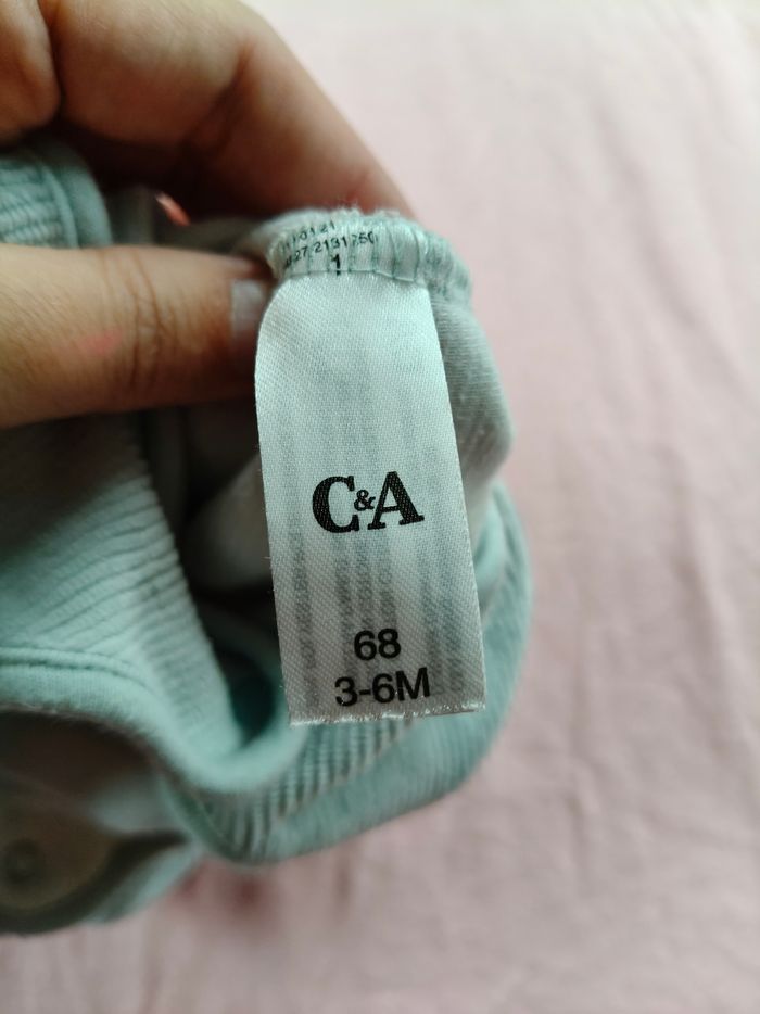 Pijama sans manches mixte C&A bleu ciel ourson 68 cm - photo numéro 6