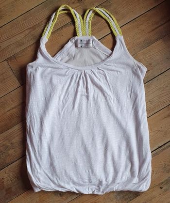 Débardeur blanc doublé avec bretelles multicolores