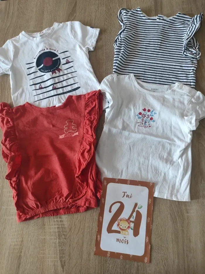 Lot tee shirt bebe fille