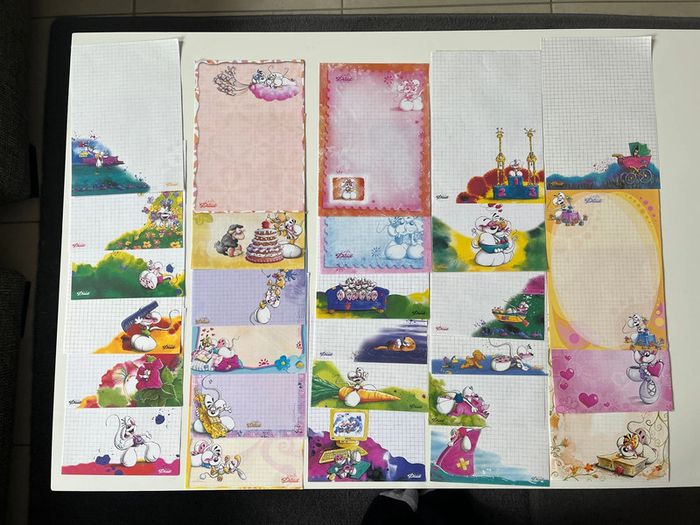 Lot de 28 feuilles diddl  A5 - blanches et couleurs