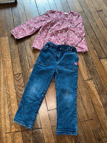 Blouse et jeans cadet Rousselle  3 ans