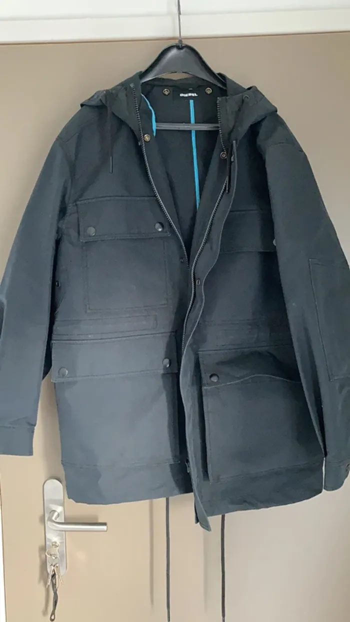 Veste technique homme Diesel noire à capuche taille L