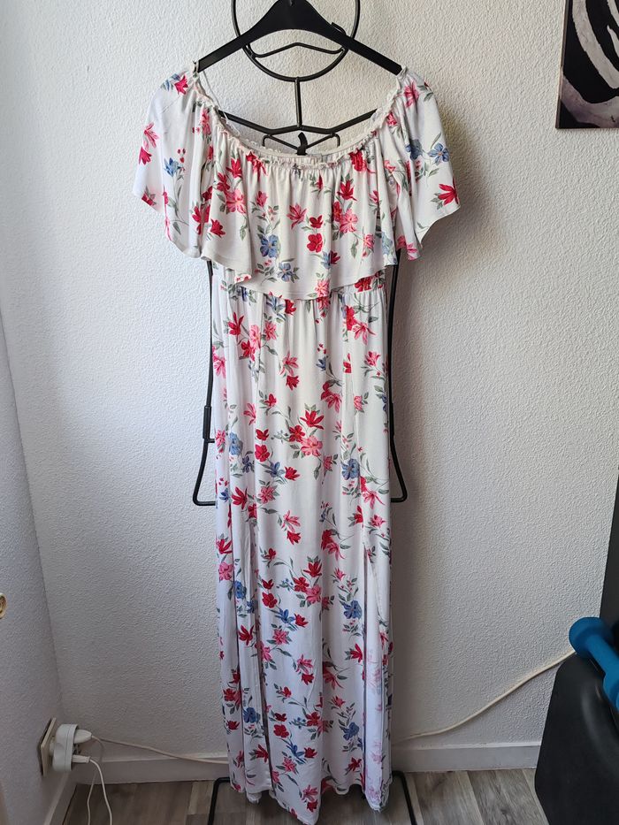Robe longue blc/fleuri H&M