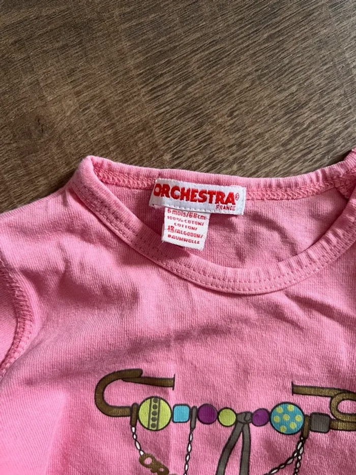 T-shirt rose Orchestra 6 mois - photo numéro 2
