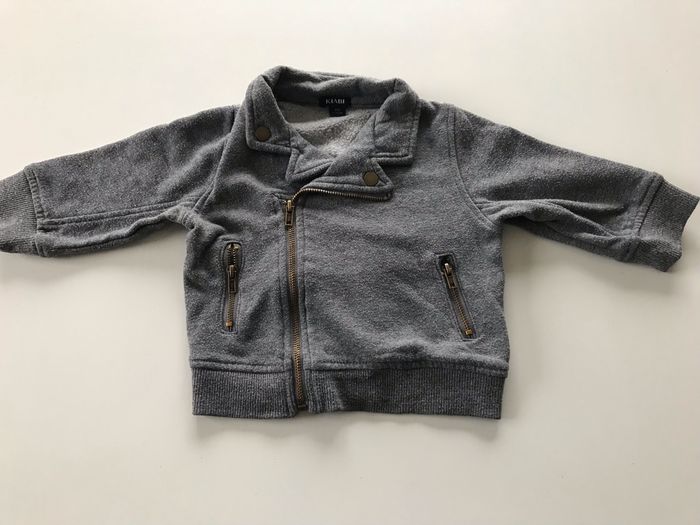 Gilet zippé bébé gris molletonné 6 mois