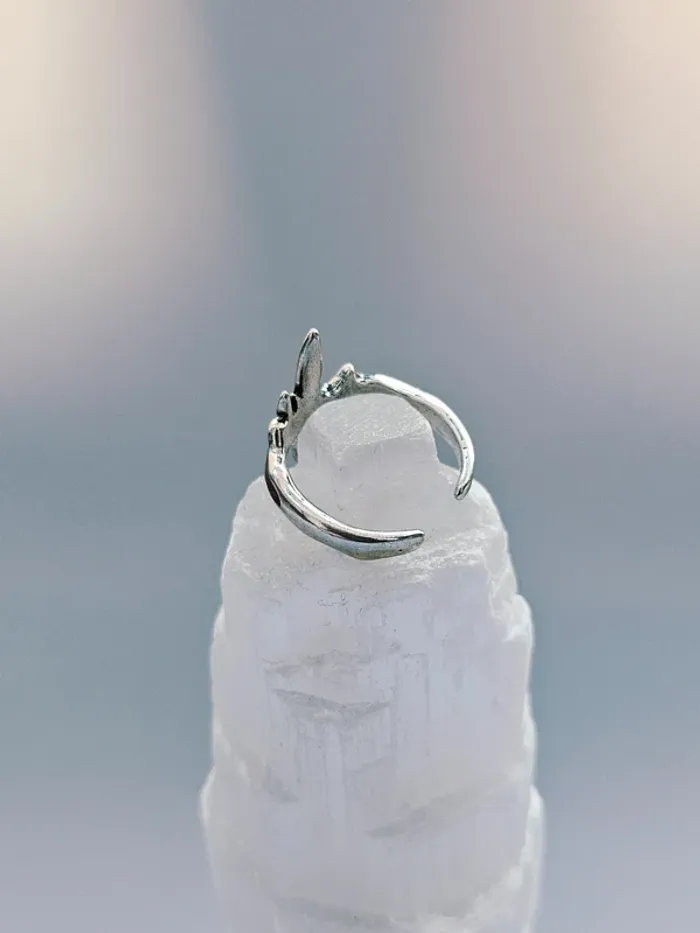 Bague Argentée Punk Flamme Rouge Émaillée - photo numéro 4