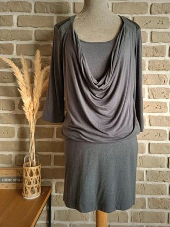 Robe gris anthracite IKKS col bénitier hiver S 36