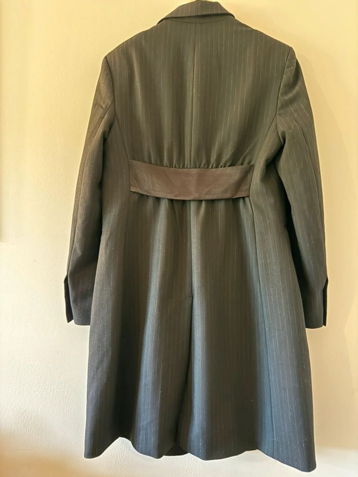 Veste longue noire à rayures Zara - photo numéro 9