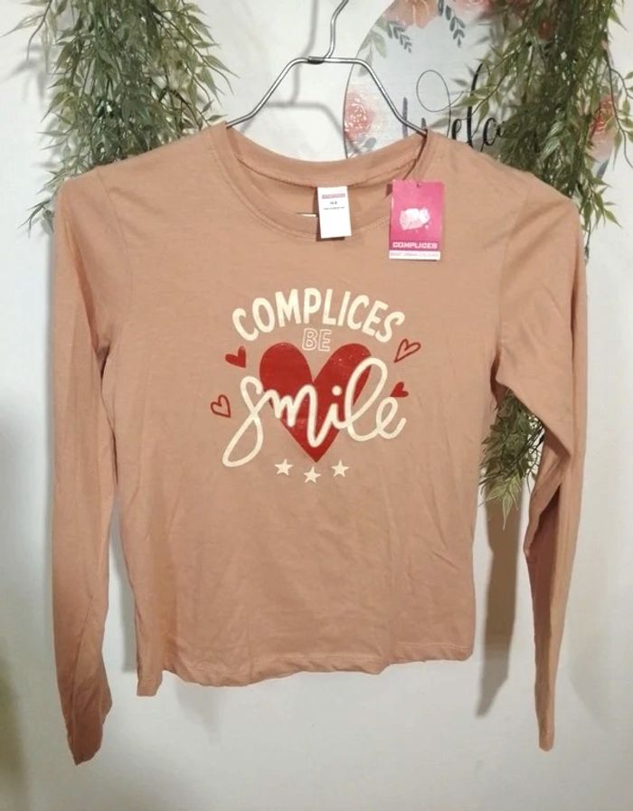 tee shirt taille 14 ans - complices - vieux rose