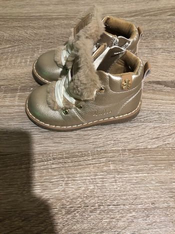 Bottines LULUCASTAGNETTE Jaune or bébé fille