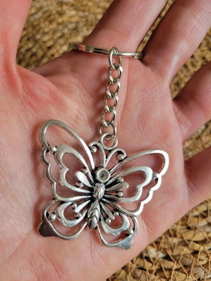 Porte clefs 🔑 papillon acier inoxydable - photo numéro 3