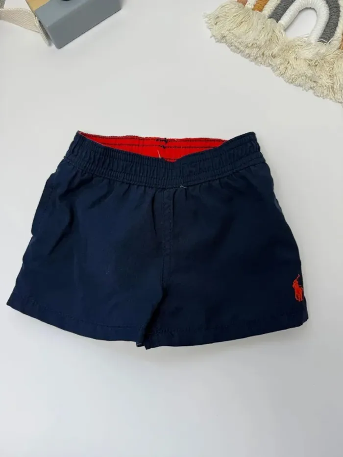 Short maillot de bain bébé garçon Ralph Lauren marine et rouge neuf - photo numéro 2