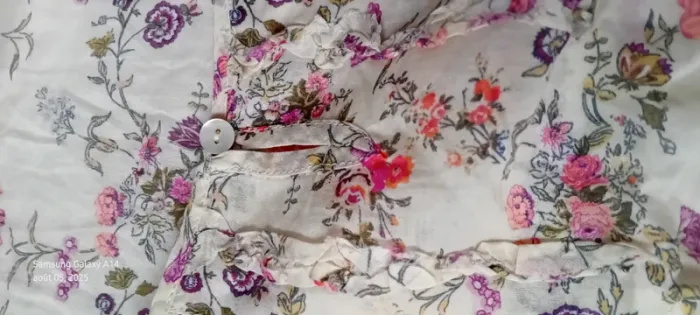 Blouse légère manches 3/4 motif fleurs esprit bohème beige femme 38 promod - photo numéro 12